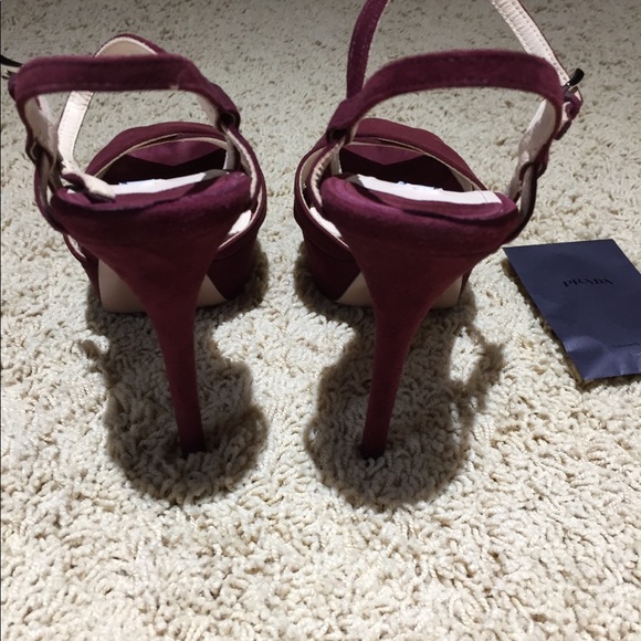 Prada Calzature Donna Platform Heels 37.5 perfect fall color - Picture 3 of 9